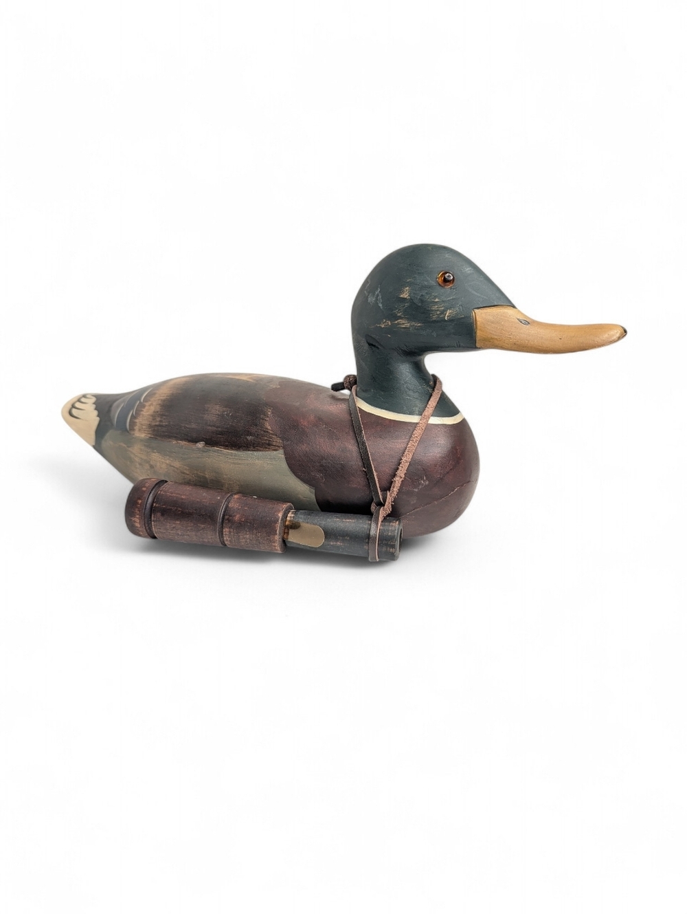 Vintage Wooden Mallard Duck Decor w/ Duck Call